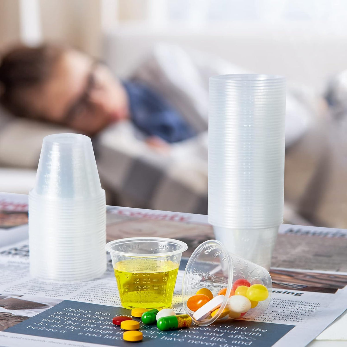500 Pack 1 oz Medicine Cups, Plastic Med Cups, for Measuring