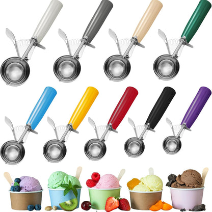 6 Pcs Ice Cream Scoops Stainless Steel Cookie Portion Scoop with Handle for Baking Food Cookie Dough Cupcake Batter (Multi Color,40mm to 70mm)