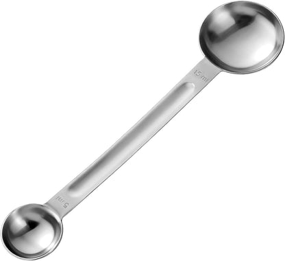 Double Sided Measuring Spoon Stainless Steel Coffee Scoop Teaspoon Measuring Spoon 1 Tsp (5ml) & 1 Tbsp (15ml) Dual-Measure Long-Handle Spoons Coffee Measurings Spoons (Gold)