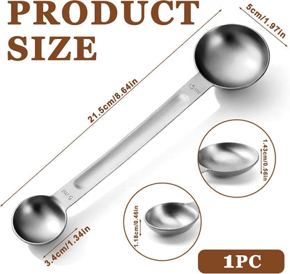 Double Sided Measuring Spoon Stainless Steel Coffee Scoop Teaspoon Measuring Spoon 1 Tsp (5ml) & 1 Tbsp (15ml) Dual-Measure Long-Handle Spoons Coffee Measurings Spoons (Gold)