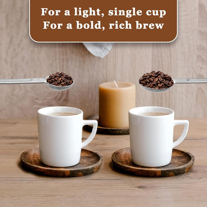 Double Sided Measuring Spoon Stainless Steel Coffee Scoop Teaspoon Measuring Spoon 1 Tsp (5ml) & 1 Tbsp (15ml) Dual-Measure Long-Handle Spoons Coffee Measurings Spoons (Gold)