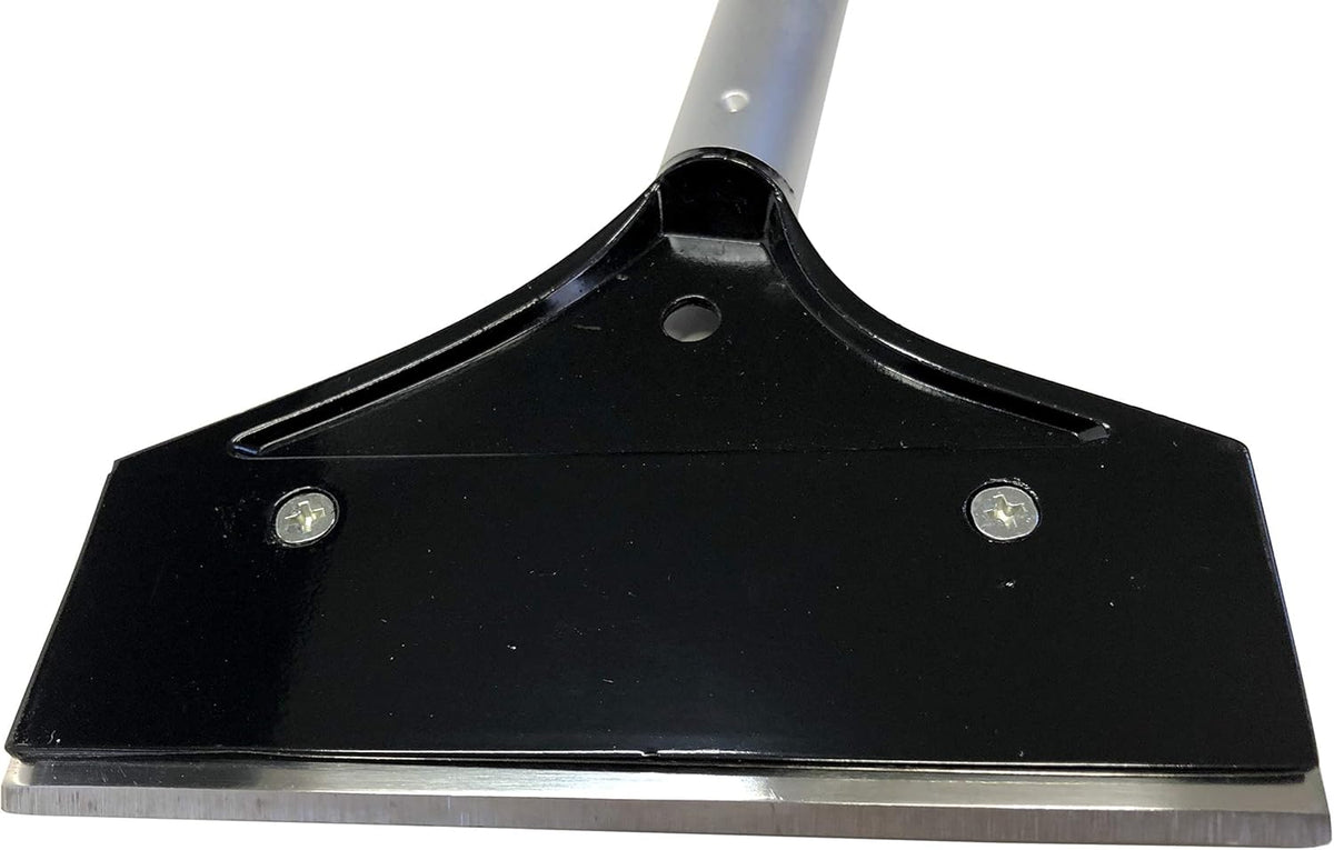 Heavy Duty Griddle Scraper for Flat Top Grills – 15.5” Long Handle Cleaning Tool w/ 5.5” Replaceable Flat Stainless Steel Blade - Removes Burnt-On Food & Grease - by FryOilSaver Co. - 90018