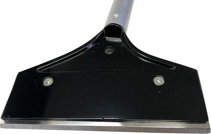 Heavy Duty Griddle Scraper for Flat Top Grills – 15.5” Long Handle Cleaning Tool w/ 5.5” Replaceable Flat Stainless Steel Blade - Removes Burnt-On Food & Grease - by FryOilSaver Co. - 90018