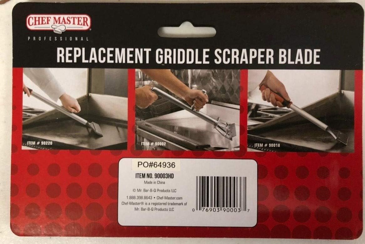 Heavy Duty Griddle Scraper for Flat Top Grills – 15.5” Long Handle Cleaning Tool w/ 5.5” Replaceable Flat Stainless Steel Blade - Removes Burnt-On Food & Grease - by FryOilSaver Co. - 90018