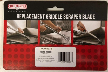 Heavy Duty Griddle Scraper for Flat Top Grills – 15.5” Long Handle Cleaning Tool w/ 5.5” Replaceable Flat Stainless Steel Blade - Removes Burnt-On Food & Grease - by FryOilSaver Co. - 90018