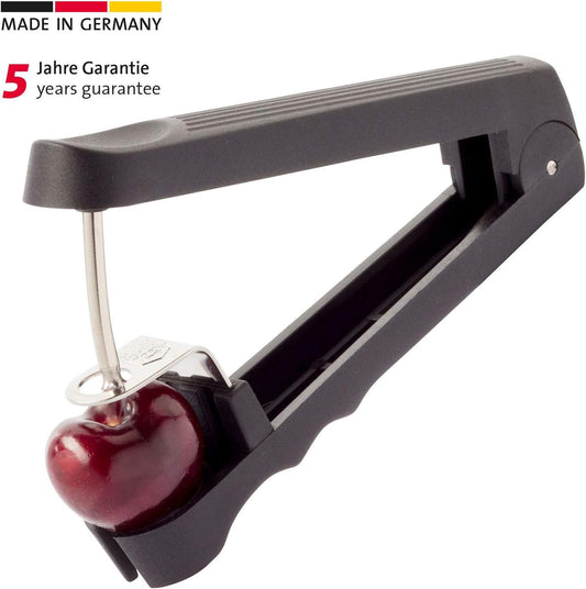“Kernetto” Cherry Pitter Tool – Handheld Cherry Stoner, Removes Pit and Stem, One-Hand Operation, Stainless Steel Pestle, Compact Design for Cherry Prep, Jam, Pie & Desserts