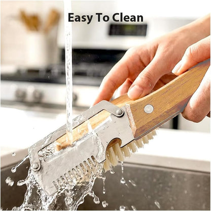 3-in-1 Upgraded Vegetable Peeler with Grater and Bottle Opener, Stainless Steel Kitchen Peeler, Zero Snag Wooden Peeler for Fruits and Vegetables
