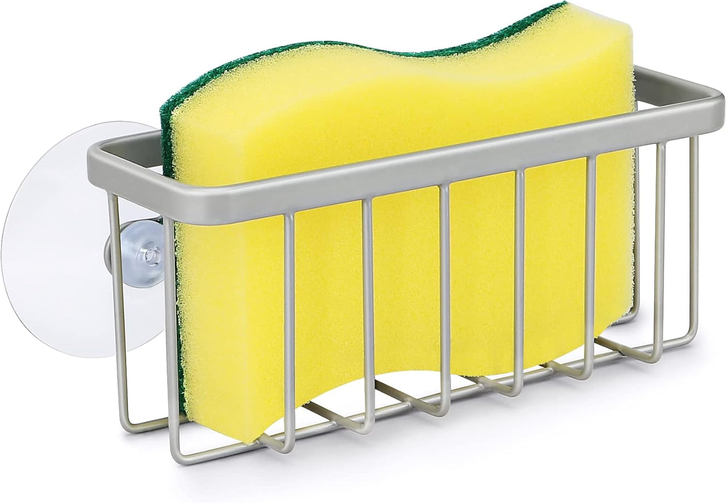 Sponge Holder for Kitchen Sink, Kitchen Sink Caddy -Mat Silver | Dish Soap Holder,Rustproof Kitchen Sink Organizer for Sponge, Brushes, Stoppers and Scrapers Storage Accessories