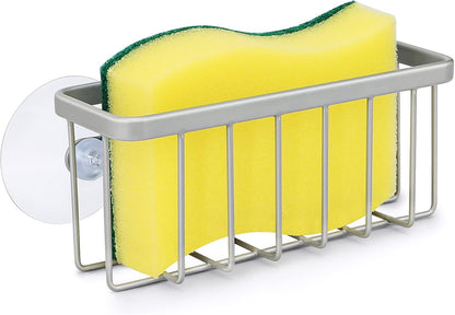 Sponge Holder for Kitchen Sink, Kitchen Sink Caddy -Mat Silver | Dish Soap Holder,Rustproof Kitchen Sink Organizer for Sponge, Brushes, Stoppers and Scrapers Storage Accessories