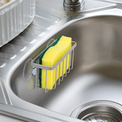 Sponge Holder for Kitchen Sink, Kitchen Sink Caddy -Mat Silver | Dish Soap Holder,Rustproof Kitchen Sink Organizer for Sponge, Brushes, Stoppers and Scrapers Storage Accessories