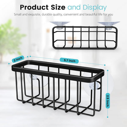 Sponge Holder for Kitchen Sink, Kitchen Sink Caddy -Mat Silver | Dish Soap Holder,Rustproof Kitchen Sink Organizer for Sponge, Brushes, Stoppers and Scrapers Storage Accessories