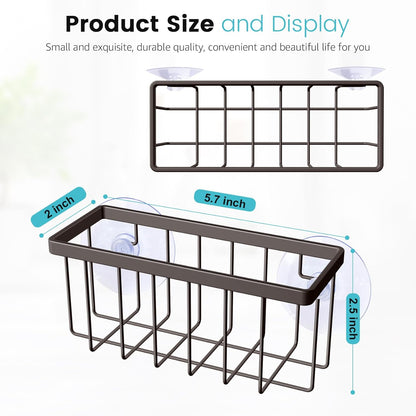 Sponge Holder for Kitchen Sink, Kitchen Sink Caddy -Mat Silver | Dish Soap Holder,Rustproof Kitchen Sink Organizer for Sponge, Brushes, Stoppers and Scrapers Storage Accessories