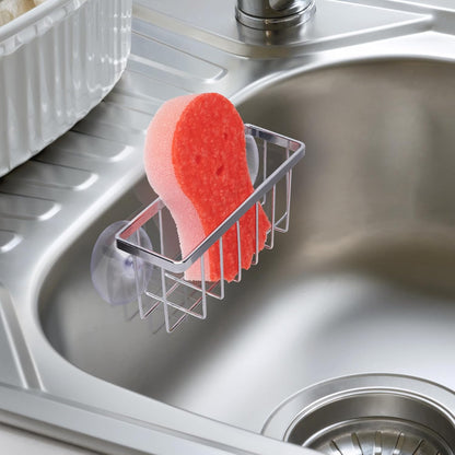 Sponge Holder for Kitchen Sink, Kitchen Sink Caddy -Mat Silver | Dish Soap Holder,Rustproof Kitchen Sink Organizer for Sponge, Brushes, Stoppers and Scrapers Storage Accessories