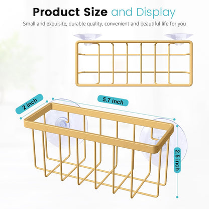 Sponge Holder for Kitchen Sink, Kitchen Sink Caddy -Mat Silver | Dish Soap Holder,Rustproof Kitchen Sink Organizer for Sponge, Brushes, Stoppers and Scrapers Storage Accessories