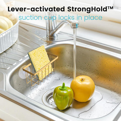 Sponge Holder for Kitchen Sink, Kitchen Sink Caddy -Mat Silver | Dish Soap Holder,Rustproof Kitchen Sink Organizer for Sponge, Brushes, Stoppers and Scrapers Storage Accessories