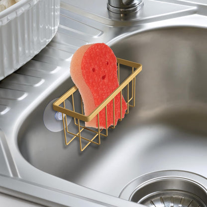 Sponge Holder for Kitchen Sink, Kitchen Sink Caddy -Mat Silver | Dish Soap Holder,Rustproof Kitchen Sink Organizer for Sponge, Brushes, Stoppers and Scrapers Storage Accessories