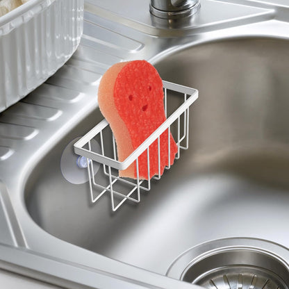 Sponge Holder for Kitchen Sink, Kitchen Sink Caddy -Mat Silver | Dish Soap Holder,Rustproof Kitchen Sink Organizer for Sponge, Brushes, Stoppers and Scrapers Storage Accessories