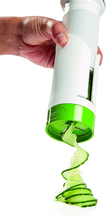 Spiralizer - Vegetable Spiralizer & Slicer - Kitchen Tool & Gadget for Cooking - Manual Vegetable Slicer - Dishwasher Safe - White/Green