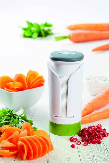 Spiralizer - Vegetable Spiralizer & Slicer - Kitchen Tool & Gadget for Cooking - Manual Vegetable Slicer - Dishwasher Safe - White/Green