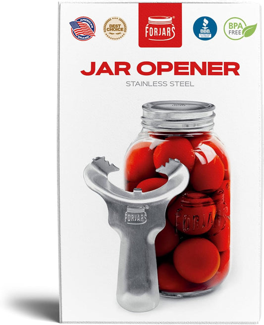 Forjars Manual Jar Opener - Rated Tool for Canning - Open Mason Jars Twist-Off, Screw-Top, Canning Lids - Can Gripper Aids - Original-Handed Mason Kitchen Lid Aid Plastic Bottle Openers