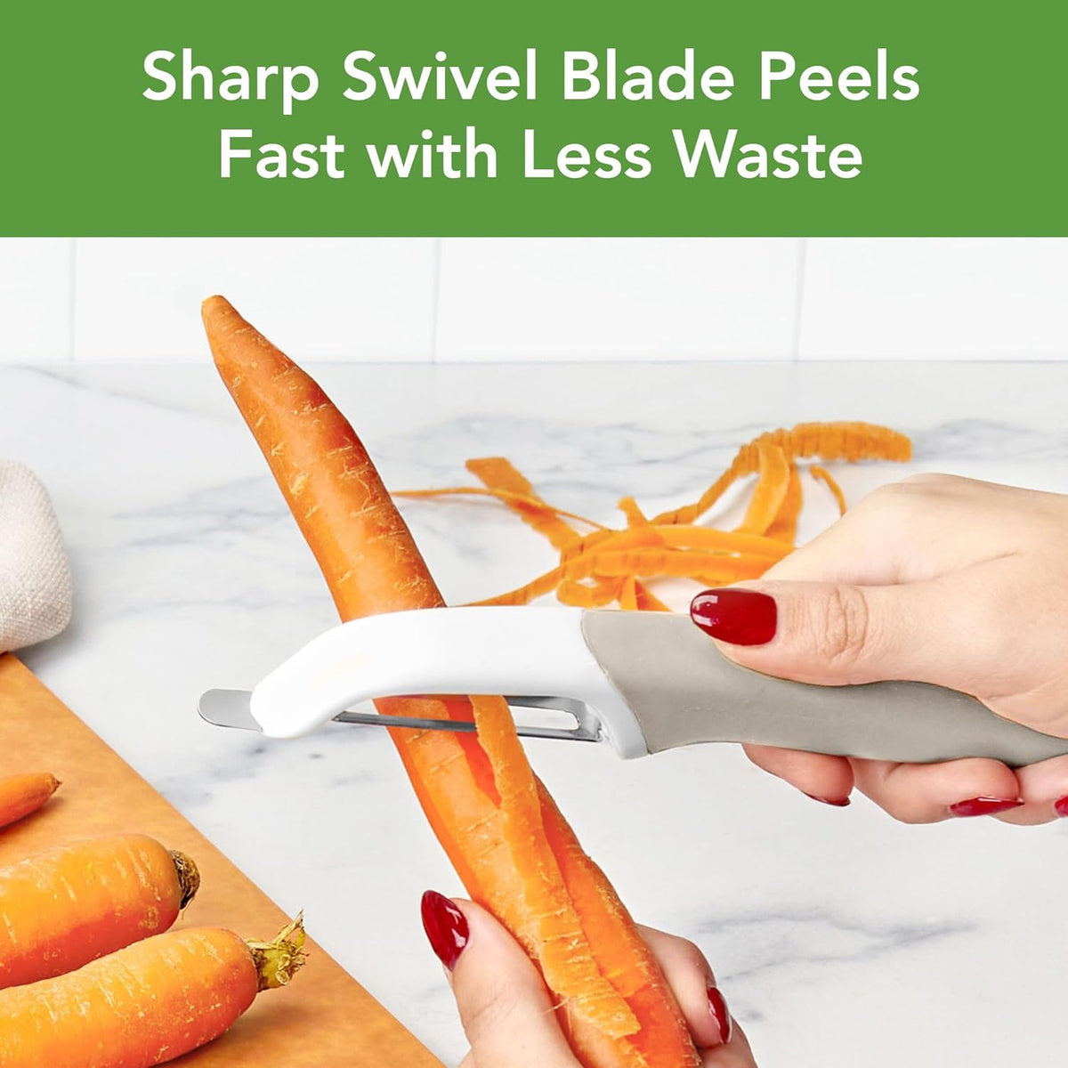Vegetable Peeler with Ultra Sharp Stainless Steel Swivel Blade Non Slip Handle, Multi Functional Dishwasher Safe Kitchen Wide Ribbon Potato Peeler for Fruit Veggies Carrots Apples, Oatmeal