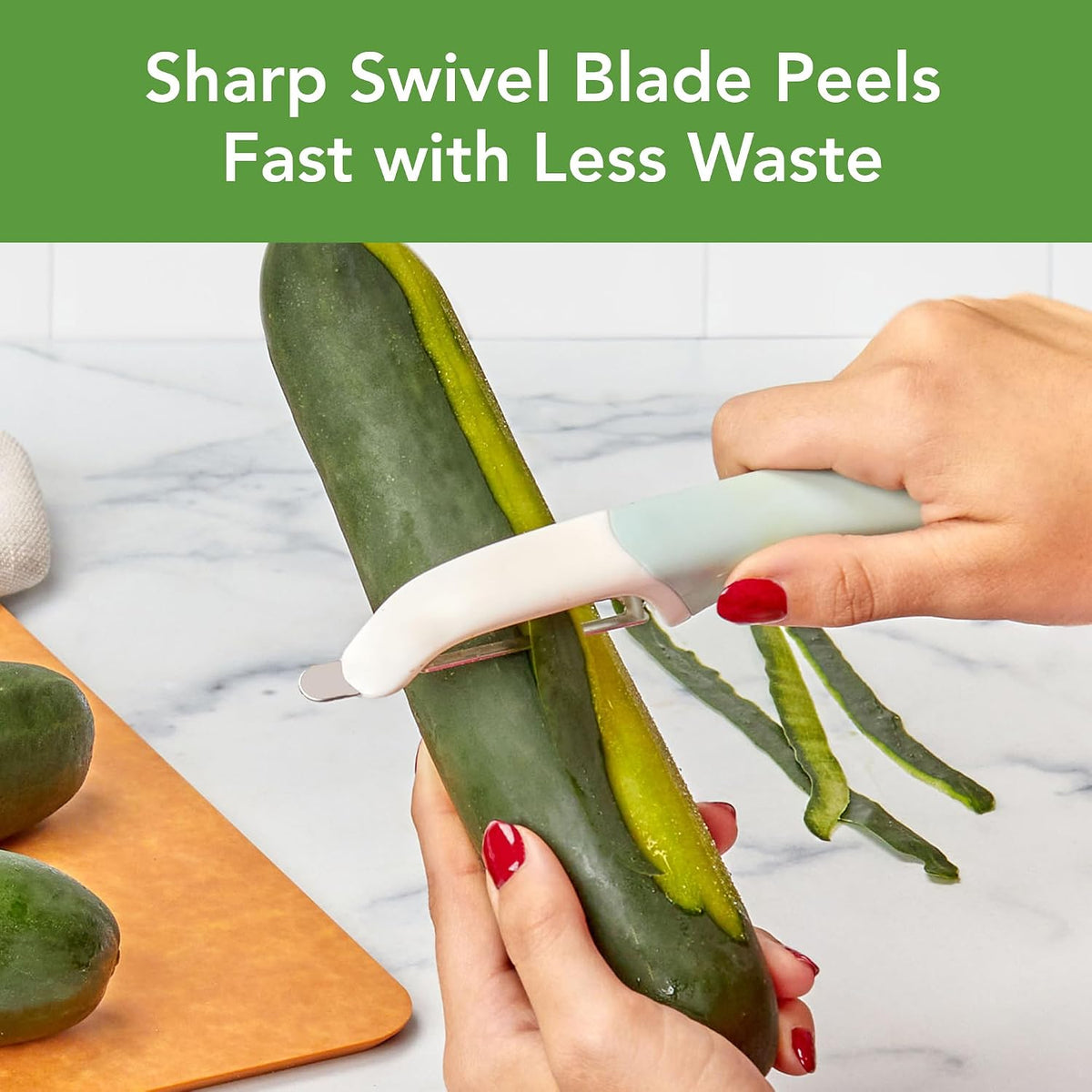 Vegetable Peeler with Ultra Sharp Stainless Steel Swivel Blade Non Slip Handle, Multi Functional Dishwasher Safe Kitchen Wide Ribbon Potato Peeler for Fruit Veggies Carrots Apples, Oatmeal