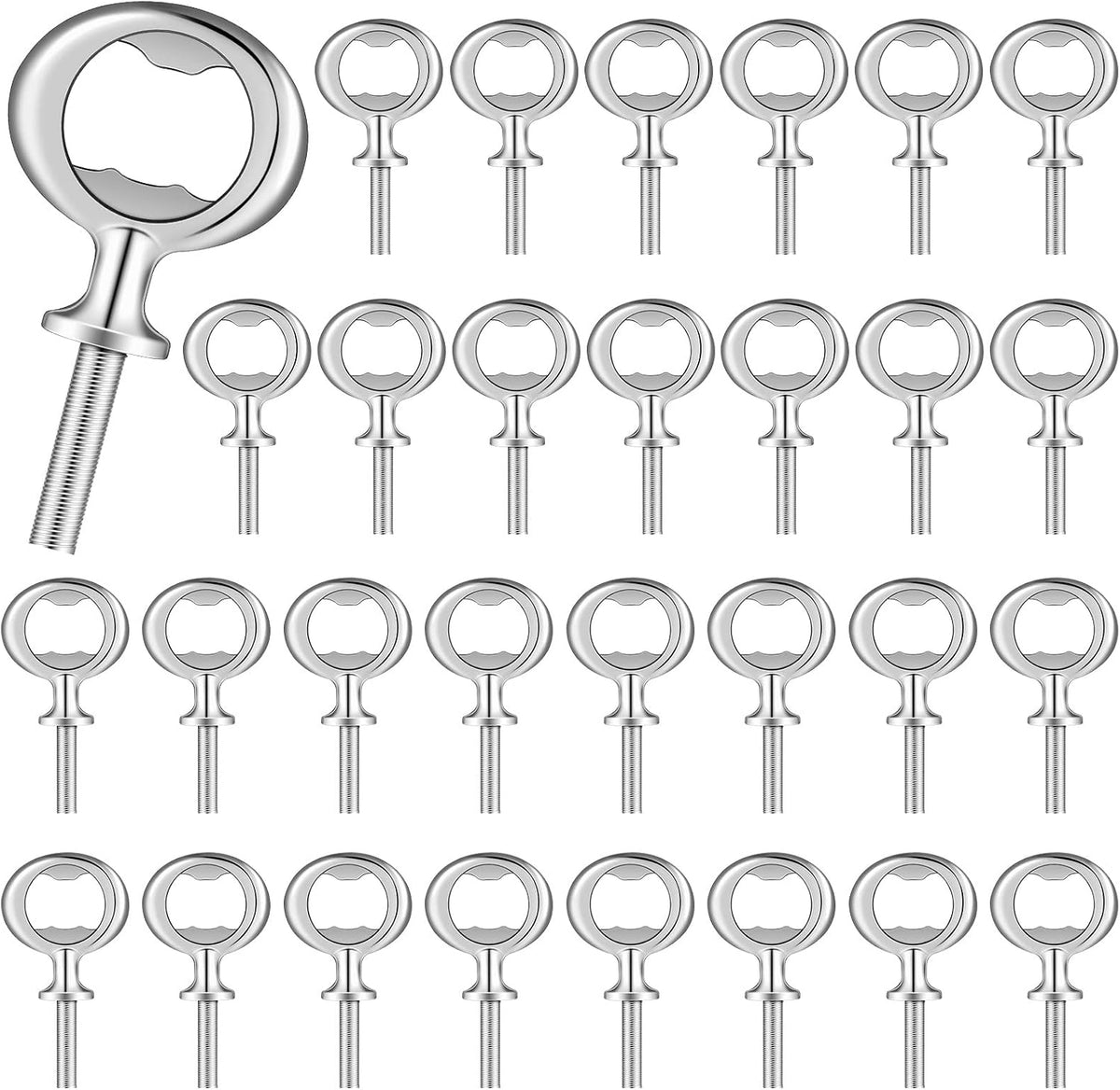 30 Pcs Metal Bottle Opener Insert Blank Bulk Kits DIY Parts, Silver