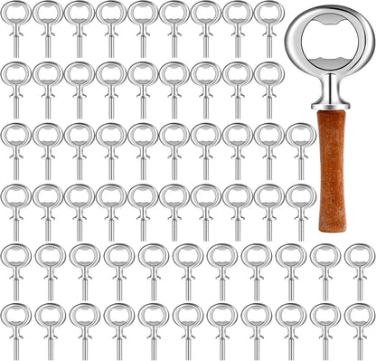 30 Pcs Metal Bottle Opener Insert Blank Bulk Kits DIY Parts, Silver