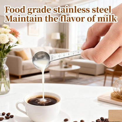 2 PCS Stainless Steel Coffee Scoop, Dual-Measure Long Handle Measuring Spoon (1 Tbsp & 1 Tsp) with Centimeter Tick Mark for Ground Coffee, Tea, Sugar, Baking
