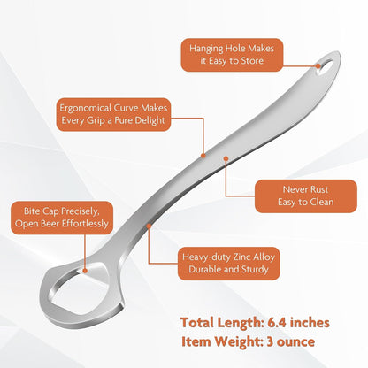 Heavy-Duty Beer Bottle Opener for Home and Bar Bartender