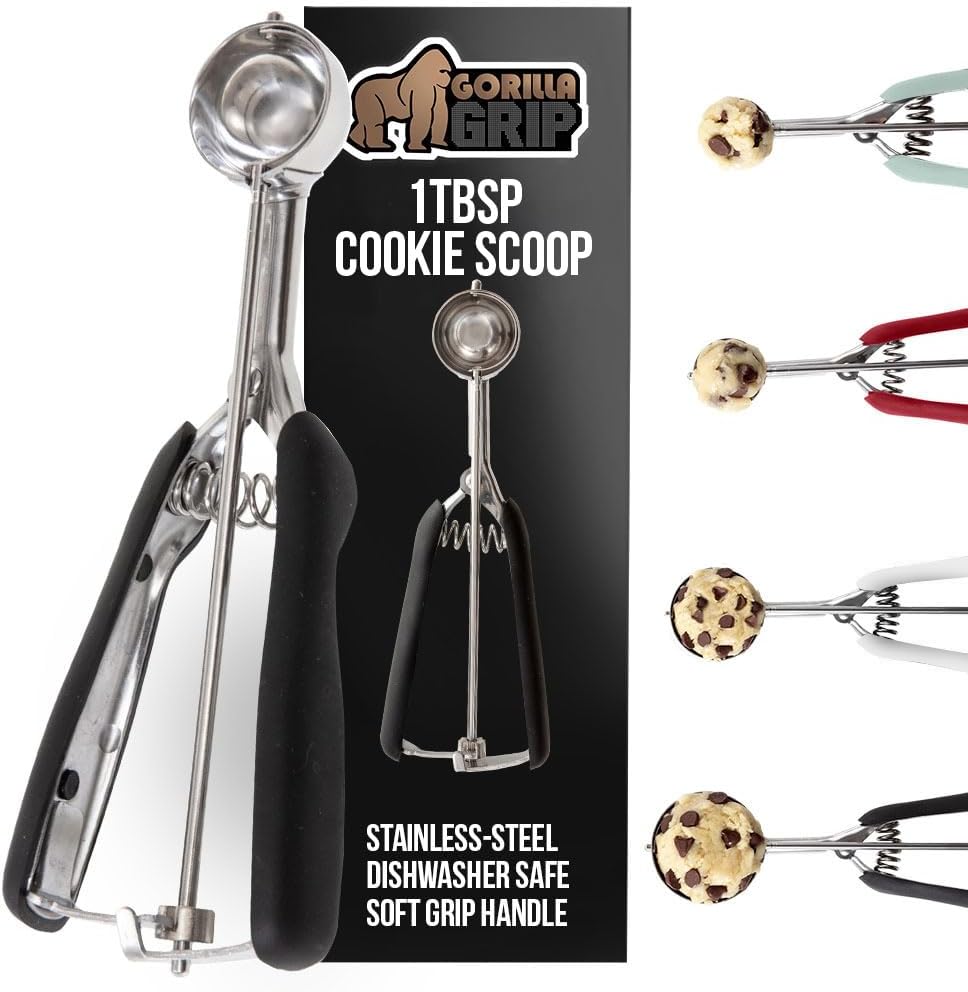 304 Stainless Steel Cookie Scoop, 1 TBSP Scooper, Black
