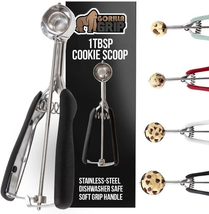 304 Stainless Steel Cookie Scoop, 1 TBSP Scooper, Black