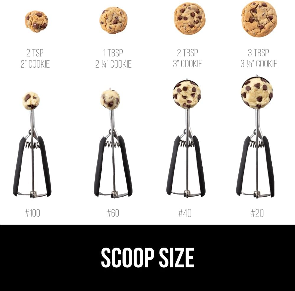 304 Stainless Steel Cookie Scoop, 1 TBSP Scooper, Black