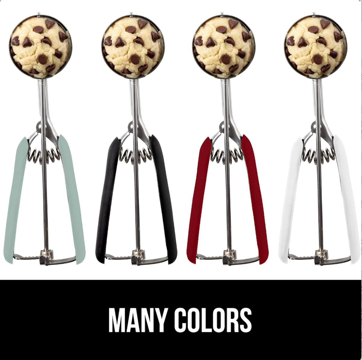 304 Stainless Steel Cookie Scoop, 1 TBSP Scooper, Black