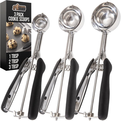 304 Stainless Steel Cookie Scoop, 1 TBSP Scooper, Black
