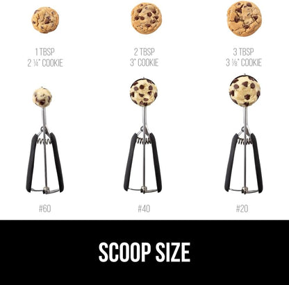 304 Stainless Steel Cookie Scoop, 1 TBSP Scooper, Black