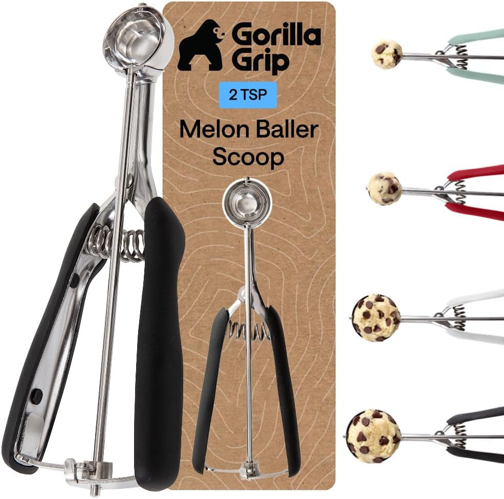 304 Stainless Steel Cookie Scoop, 1 TBSP Scooper, Black