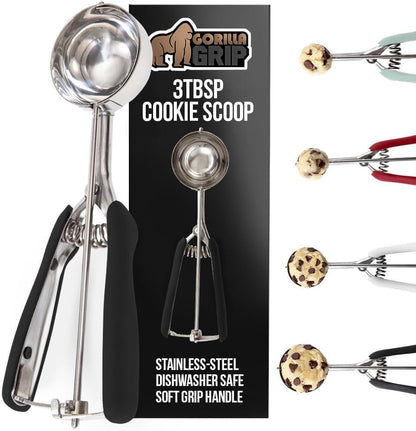 304 Stainless Steel Cookie Scoop, 1 TBSP Scooper, Black