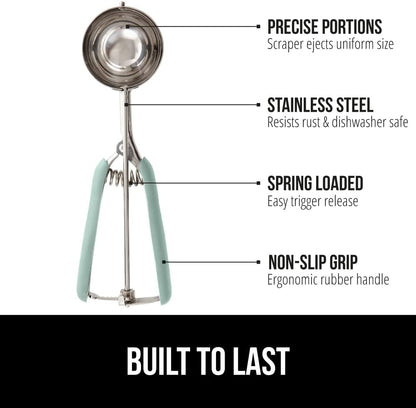 304 Stainless Steel Cookie Scoop, 1 TBSP Scooper, Black