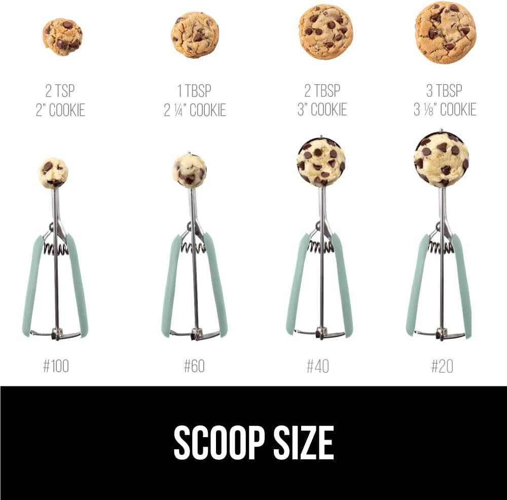 304 Stainless Steel Cookie Scoop, 1 TBSP Scooper, Black