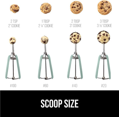 304 Stainless Steel Cookie Scoop, 1 TBSP Scooper, Black