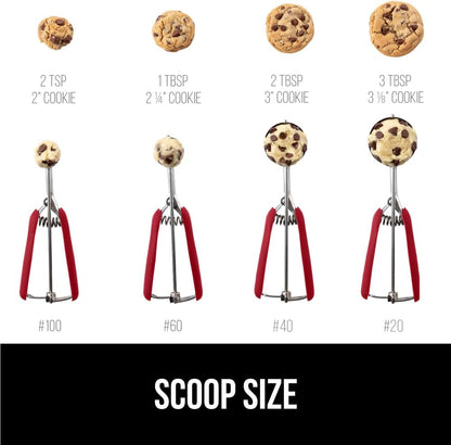 304 Stainless Steel Cookie Scoop, 1 TBSP Scooper, Black