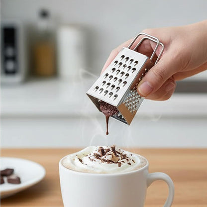 Mini Box Cheese Graters Set of 4, Stainless Steel Grater for Ginger, Garlic, Lemon, Potato, Chocolate, Vegetables (2.3 * 1.38inch)