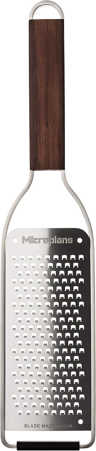 Kitchen Grater Coconut, Nuts and Horseradish Grater for Cheese, Carrot, Ginger, Coconut, Nuts and Horseradish from the Master Collection in Walnut Wood and Stainless Steel