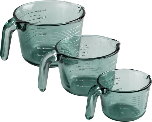 Glass Measuring Cups - Ideal for Cooking and Baking, Green