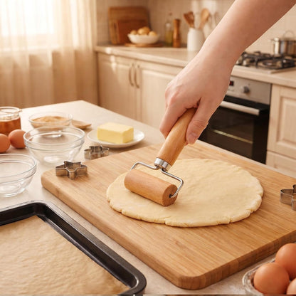 Wooden Rolling Pin, Wooden Dough Roller, Small Rolling Pin (6 Inch)