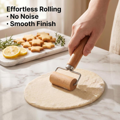 Wooden Rolling Pin, Wooden Dough Roller, Small Rolling Pin (6 Inch)