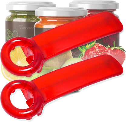 jar openers for seniors,Red jar opener for Elderly Children Women Weak Hands,Easy Grip bottle opener,Frosted Reds jar key,Plastic jar opener tool (1, Red)