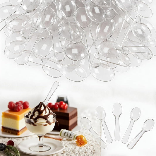 500 Pcs 3" Mini Sample Spoons, Small Tasting Spoons, Mini Plastic Spoons, Mini Disposable Spoons for Desserts, Appetizer, Ice Cream, Parties