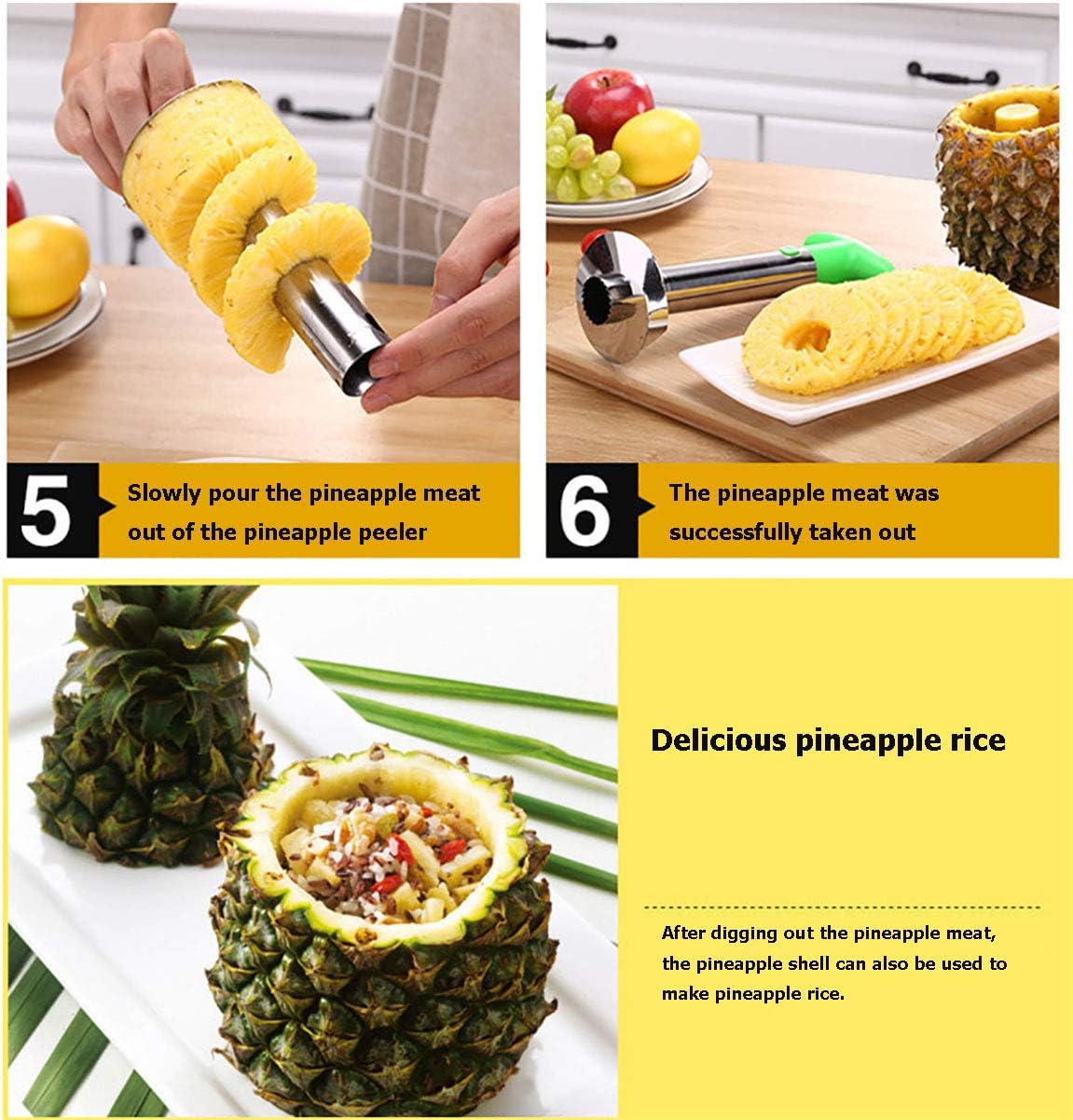 Pineapple Corer and Slicer Tool, Core Remover